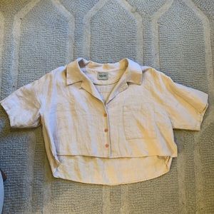 Rachel Comey Cropped Linen Button Top